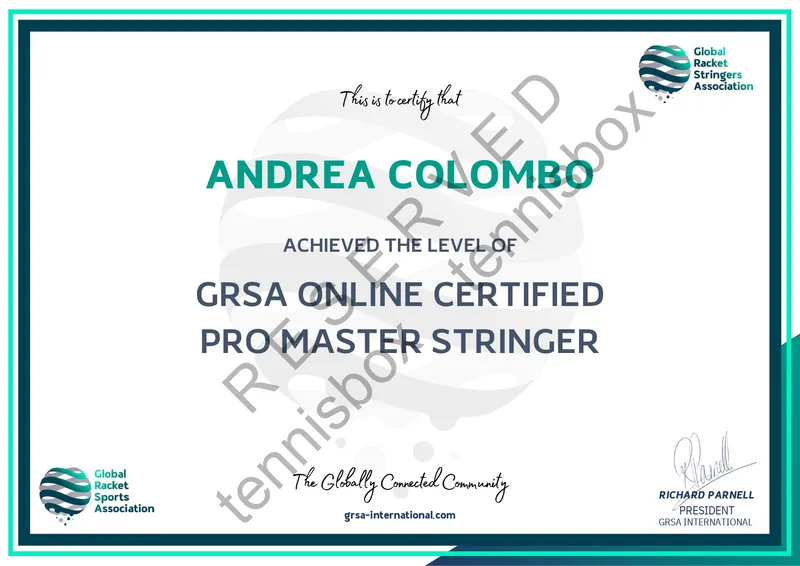 Home 3 GRSA CERTIFIED PRO MASTER STRINGER MANTOVA